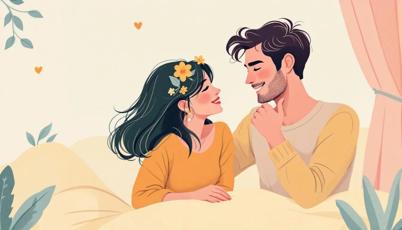 A couple enhancing intimacy through roleplay, capturing a playful moment.