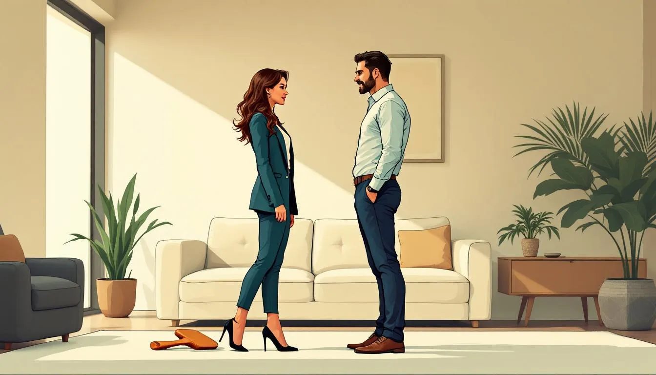 A scene depicting the integration of BDSM protocols into everyday life.