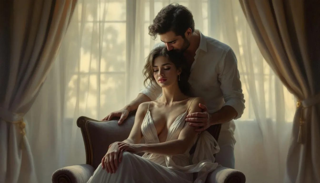 Techniques and practices in gentle domination showcased through an engaging scene.
