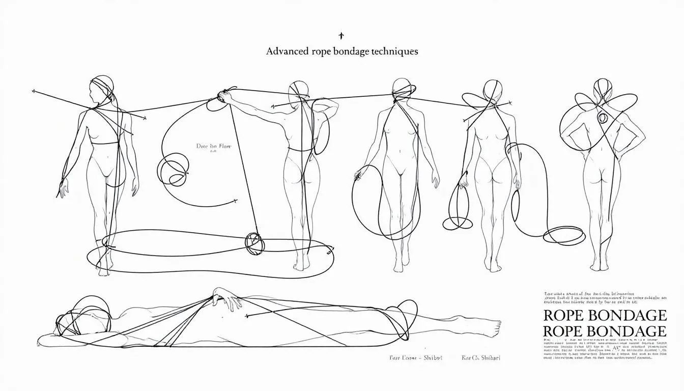 Advanced techniques and styles in rope bondage, including Japanese rope bondage.