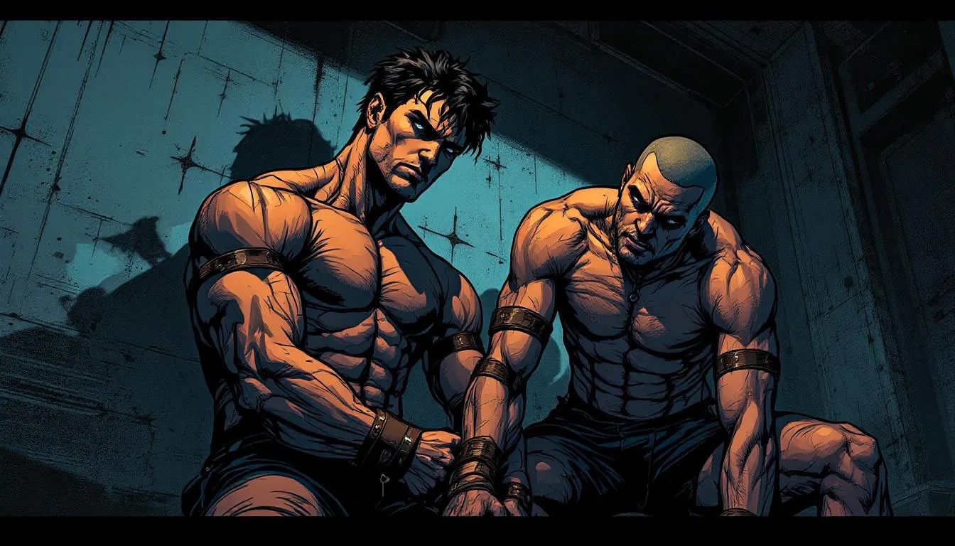 An artistic representation of bondage and sensory deprivation in a BDSM scene.