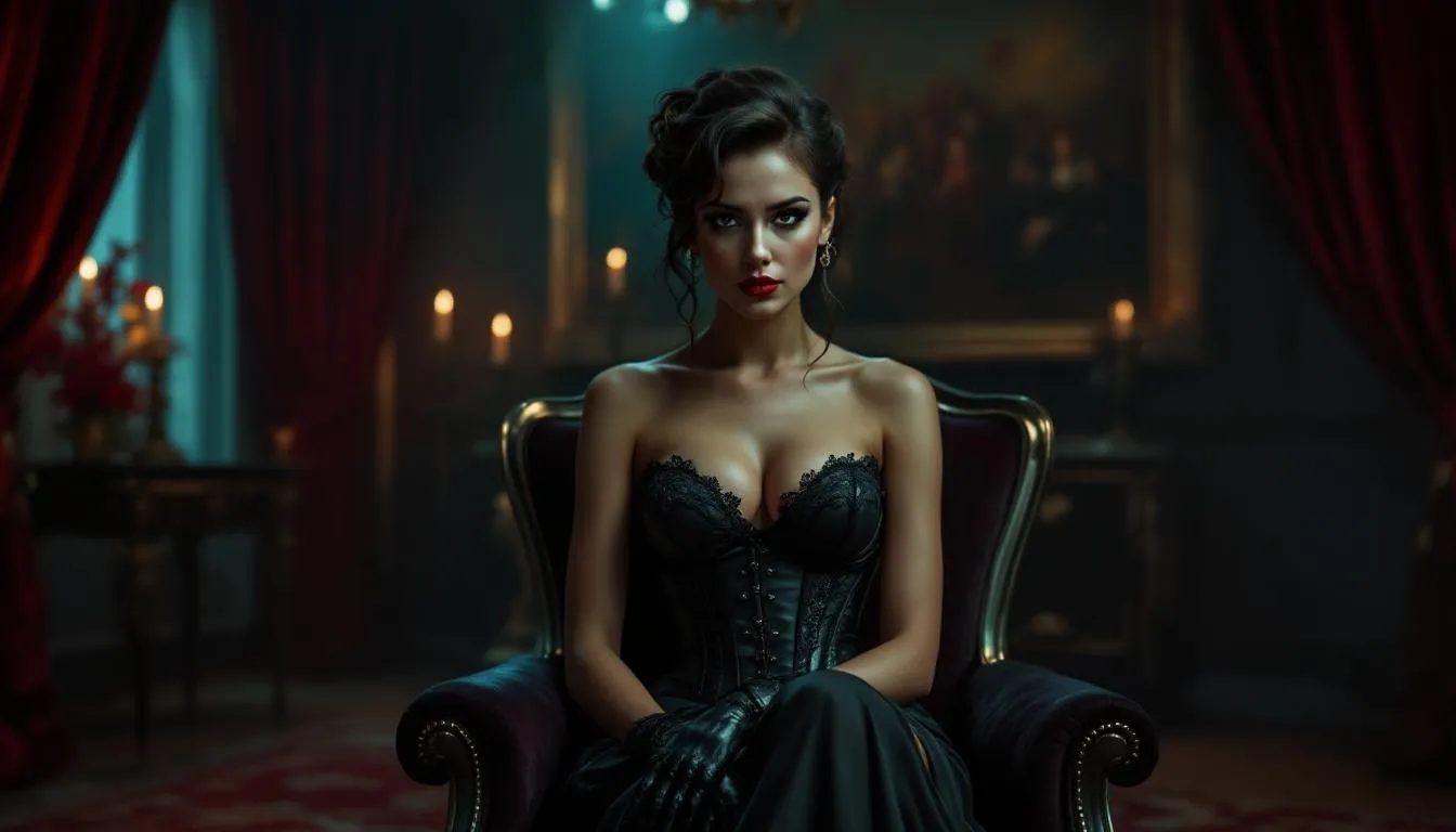 In this enticing fantasy scene, a dominant partner engages in BDSM psychological play, exploring themes of power exchange and submission with several women, as they navigate their sexual fantasies and personal boundaries. The atmosphere is charged with tension and desire, highlighting the intricate dynamics of BDSM relationships and the thrill of role play within the context of informed consent and safe words.