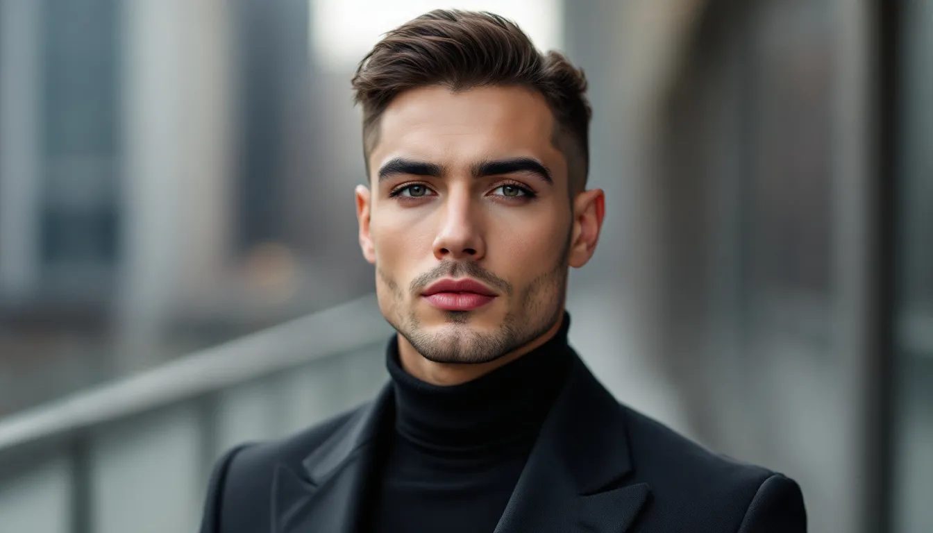 A man is playfully wearing women's makeup, embodying a feminine role as part of gender play, which explores themes of feminization and submission. This image captures the essence of gender expression and the complexities of identity within a safe space.
