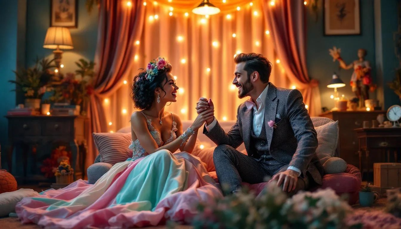 Couple enhancing trust through playful roleplay activities.