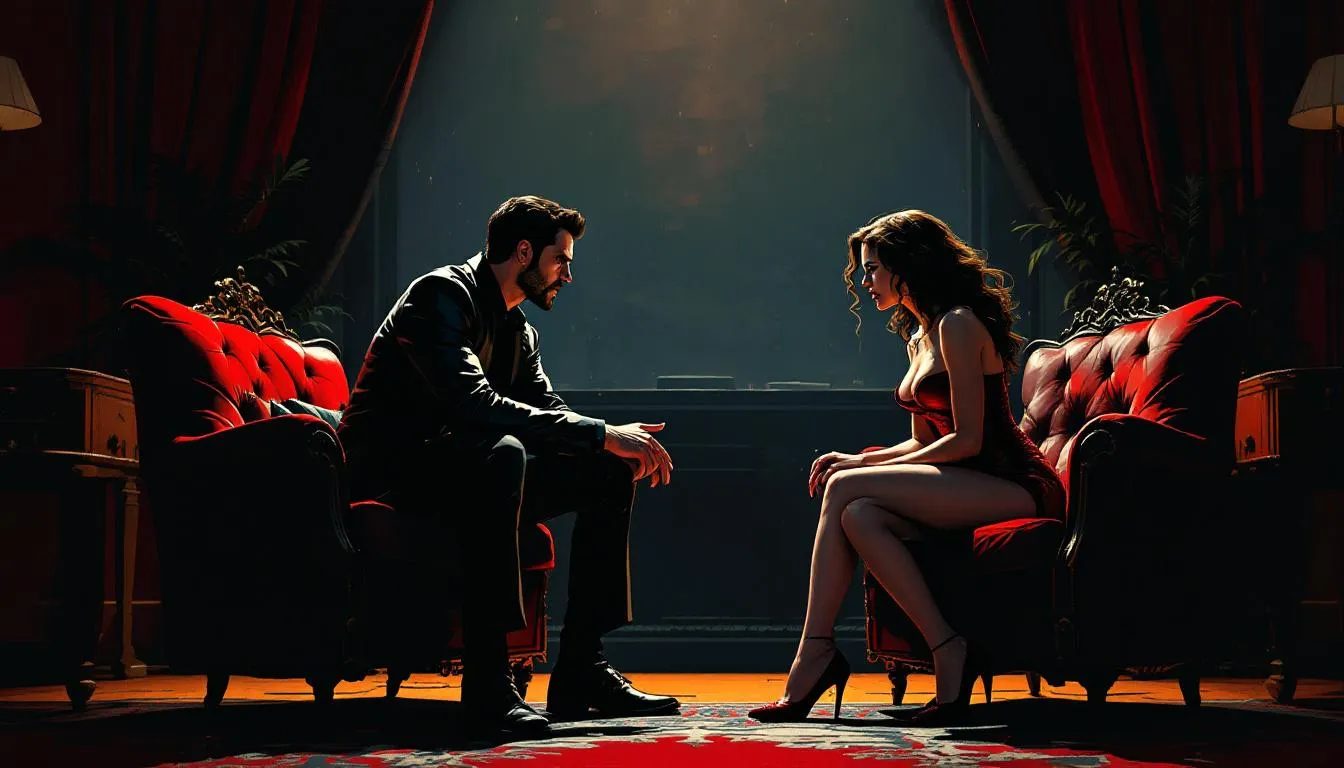 An abstract representation of a BDSM contract being discussed.