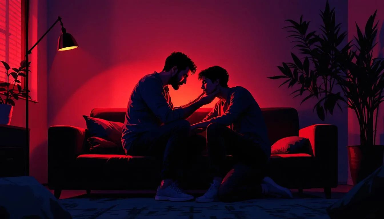 A calming scene depicting aftercare needs in BDSM.