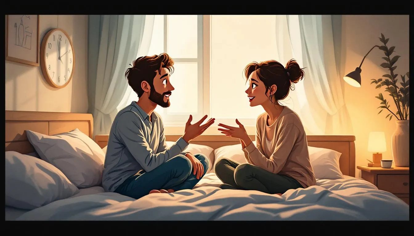 Tips for a successful masturbation instruction session illustrated through a couple.